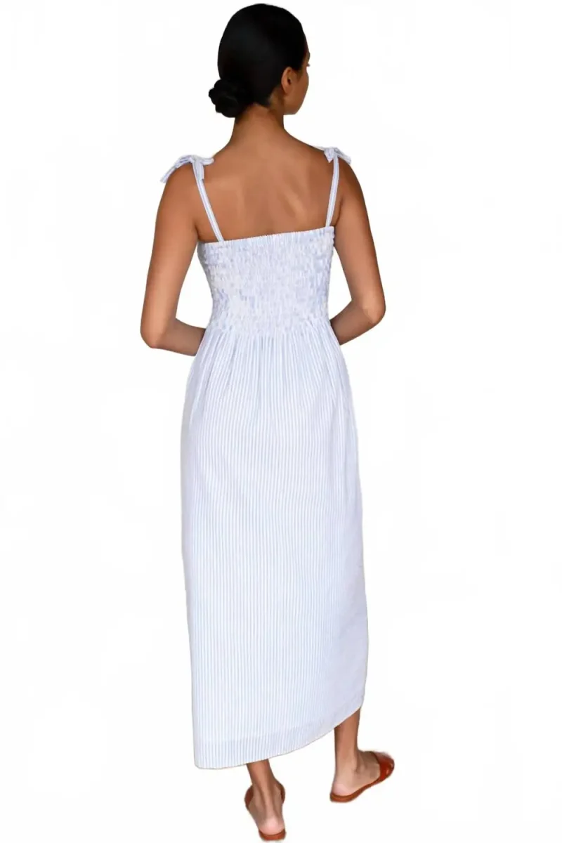 santiago midi sundress in plein air stripe